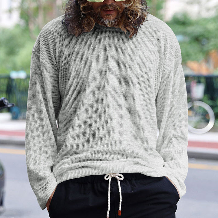Casual long sleeve structured t-shirt for men with side slits Lune London