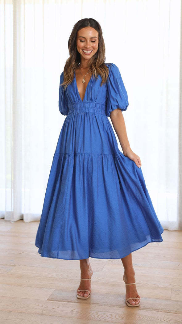Lune London Bohemian Maxi Dress with Ruffles for Women