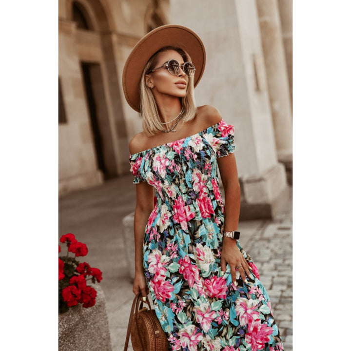 Chic Floral Off-Shoulder Maxi Dress for Women