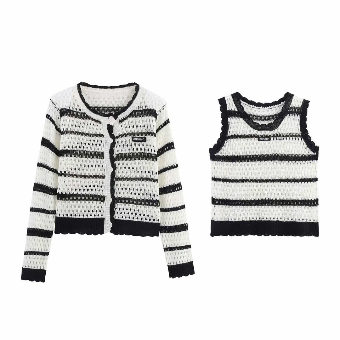 Knitted jacket for women with airy knit structure Lune London