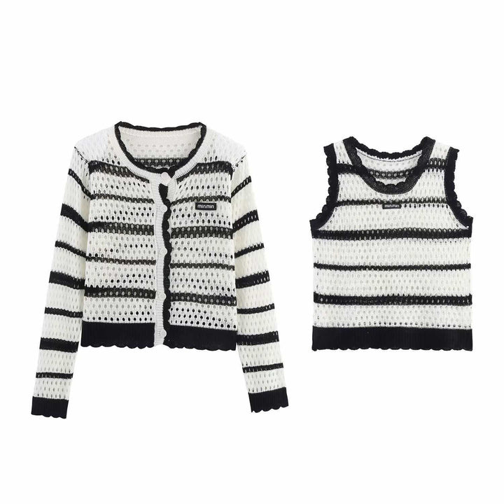 Knitted jacket for women with airy knit structure Lune London