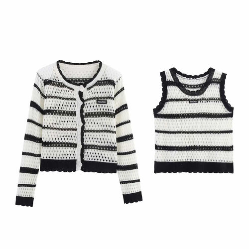 Knitted jacket for women with airy knit structure Lune London