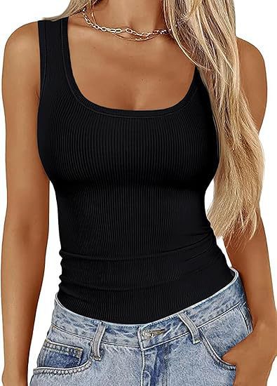 Women's figure-hugging top with wide straps and ribbed design Lune London