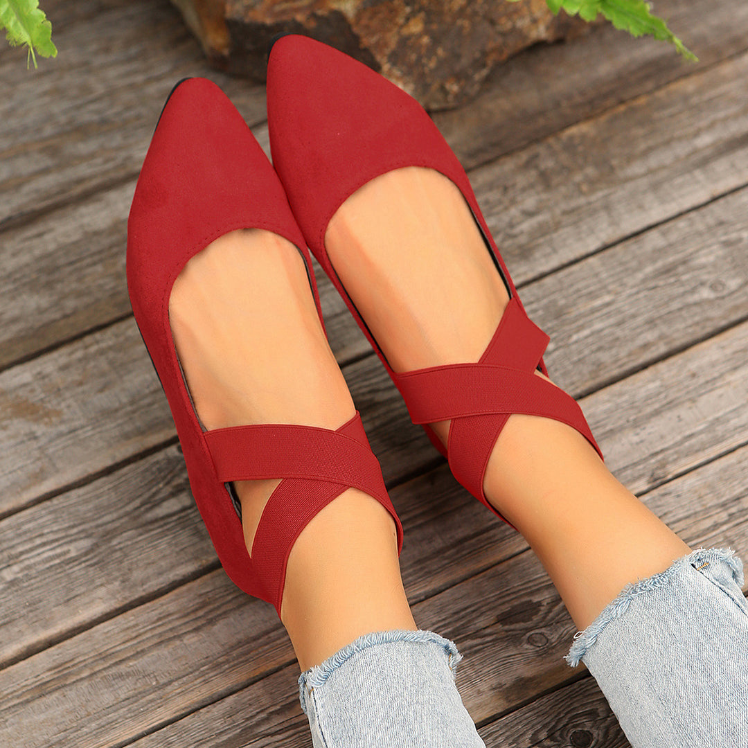 Flat velvet ballet flats for women Lune London