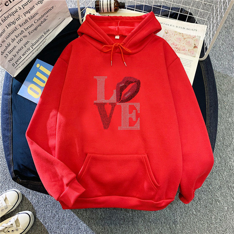Women's hoodie with creative lip design Chic & Stil