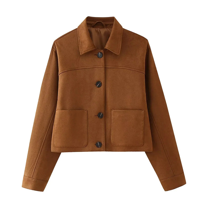 Trendy suede jacket for women with practical pockets and elegant details Lune London