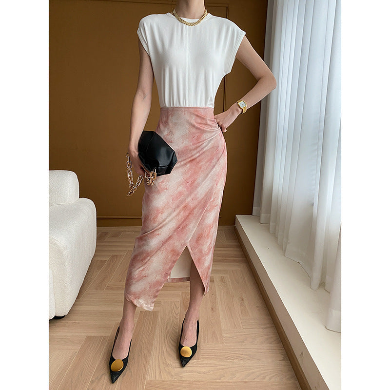 Women's Elegant Wrap Midi Dress with Transparent Details Chic & Stil