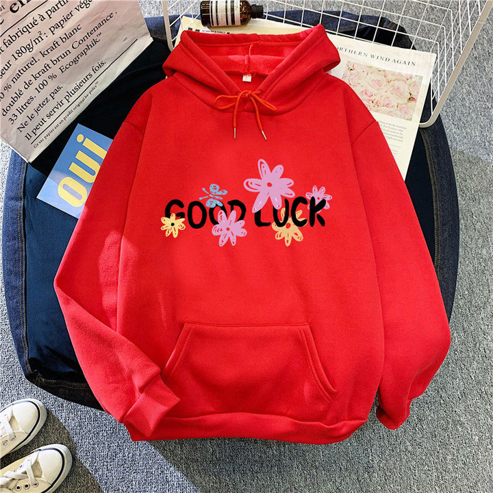Women's hoodie with cheerful design and printed lettering Chic & Stil