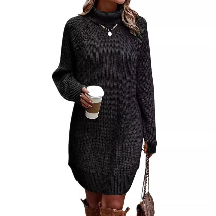 Knit dress for women with high collar Lune London