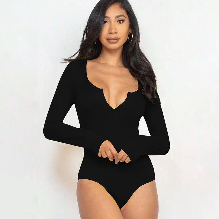 Body woman with deep V-neck and long sleeves Chic & Stil