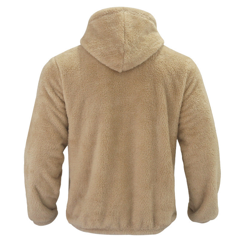 Men's cozy fleece jacket with hood and practical zip pockets Chic and style