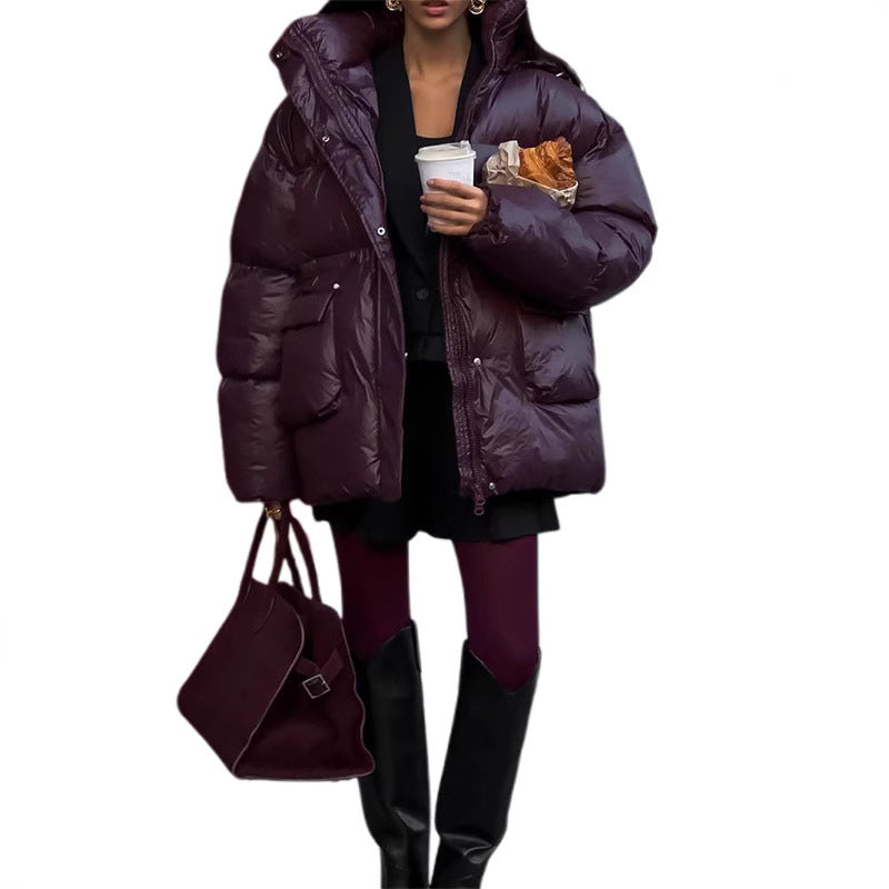 Women Winter Down Jacket with adjustable drawstring waist and hood Lune London