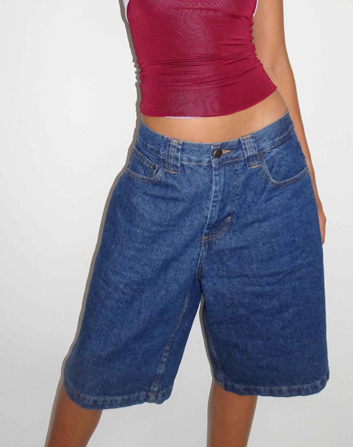 Women's casual denim shorts with a wide cut and high side pockets Lune London