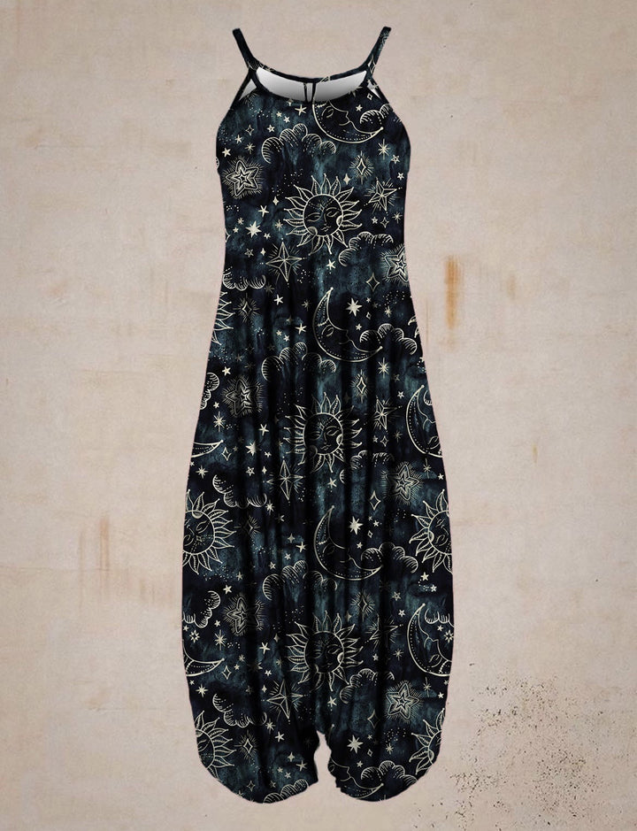 Women's jumpsuit with chic astrological print and style