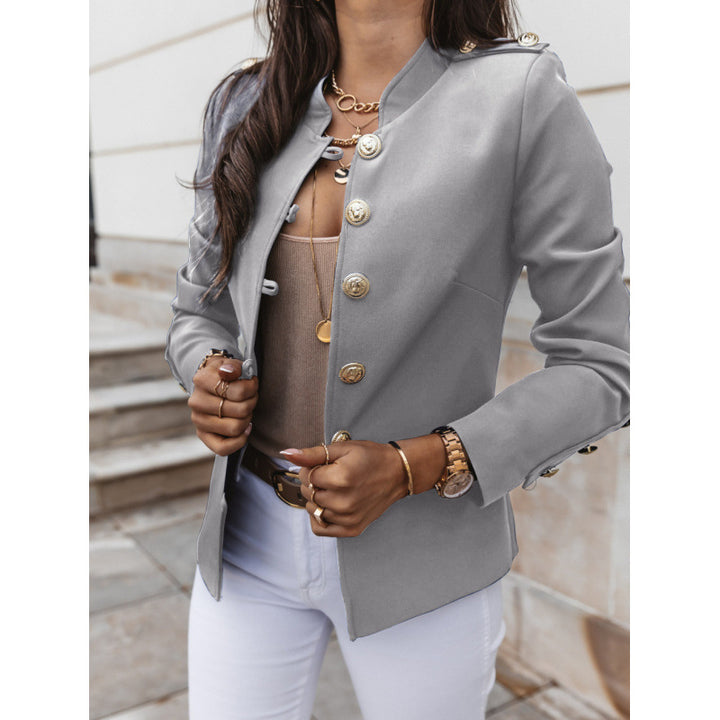 Trendy women's blazer with gold buttons and slim fit Lune London