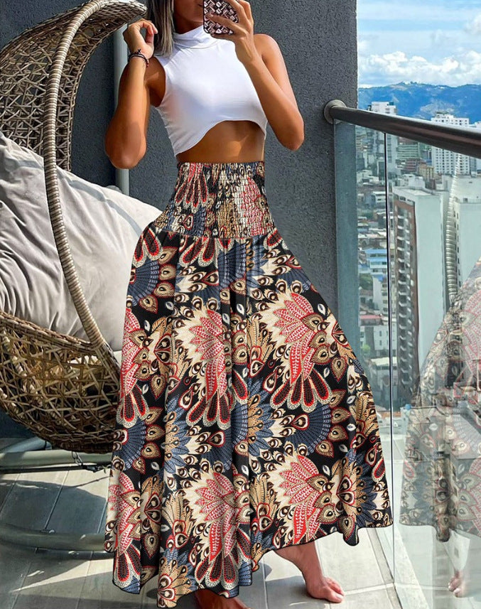 Chic and Stylish Boho Printed Maxi Skirt for Women