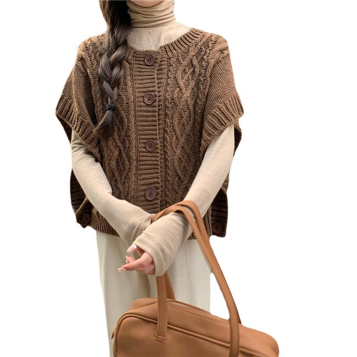 Pull en tricot pour femmes avec patte de boutonnage et motif en relief Chic & Stil