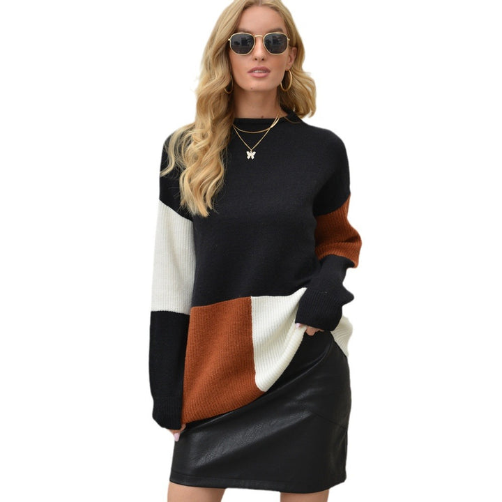 Pull décontracté pour femmes avec des éléments de bloc de couleur à la mode Chic & Stil