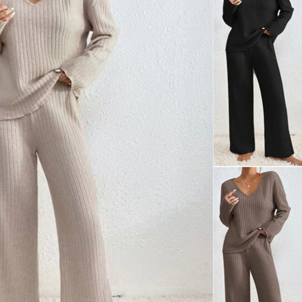 Women Casual Knit Top and Pants Set Lune London