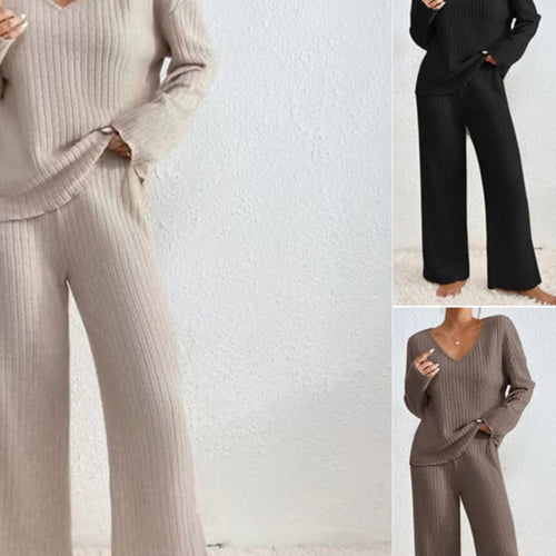 Women Casual Knit Top and Pants Set Lune London