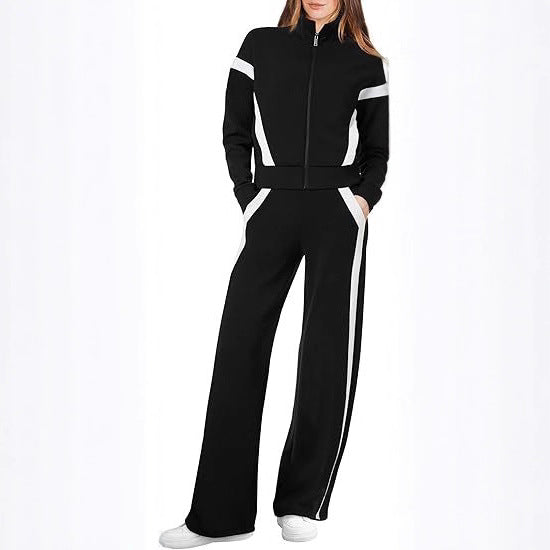 Dames Ensemble de loisir sportif avec motif à rayures à la mode Lune London