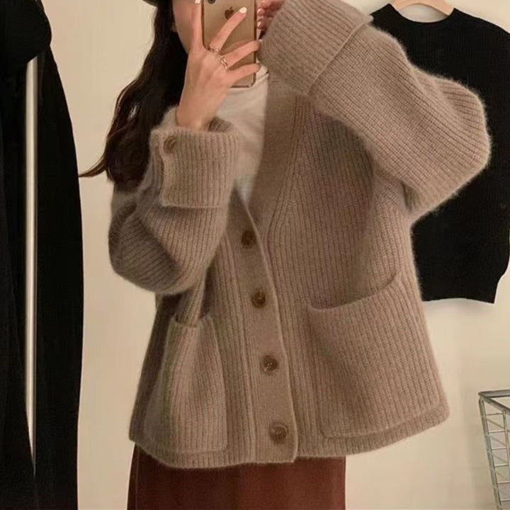 Cardigan en tricot épais pour femmes avec poches Chic & Stil
