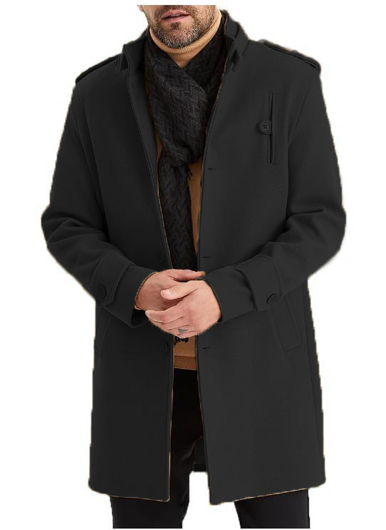 Elegant transitional coat for men with practical pockets and high collar Lune London