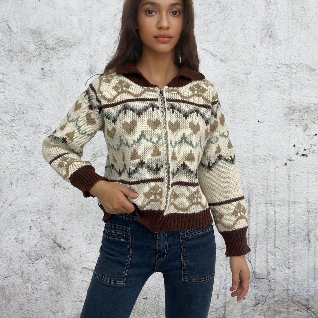 Knitted jacket for women with trendy pattern Lune London