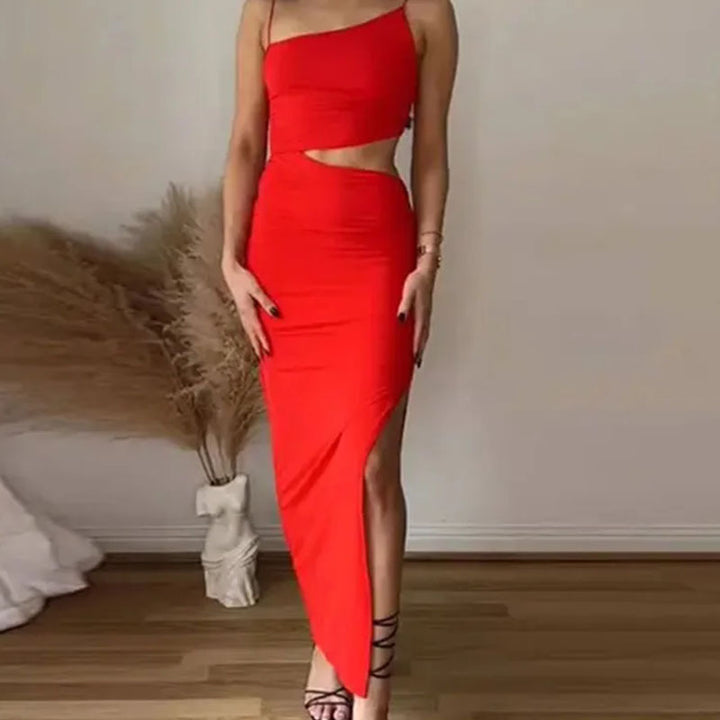 Robe maxi élégante pour femmes avec découpes, design asymétrique et fronces Chic & Stil