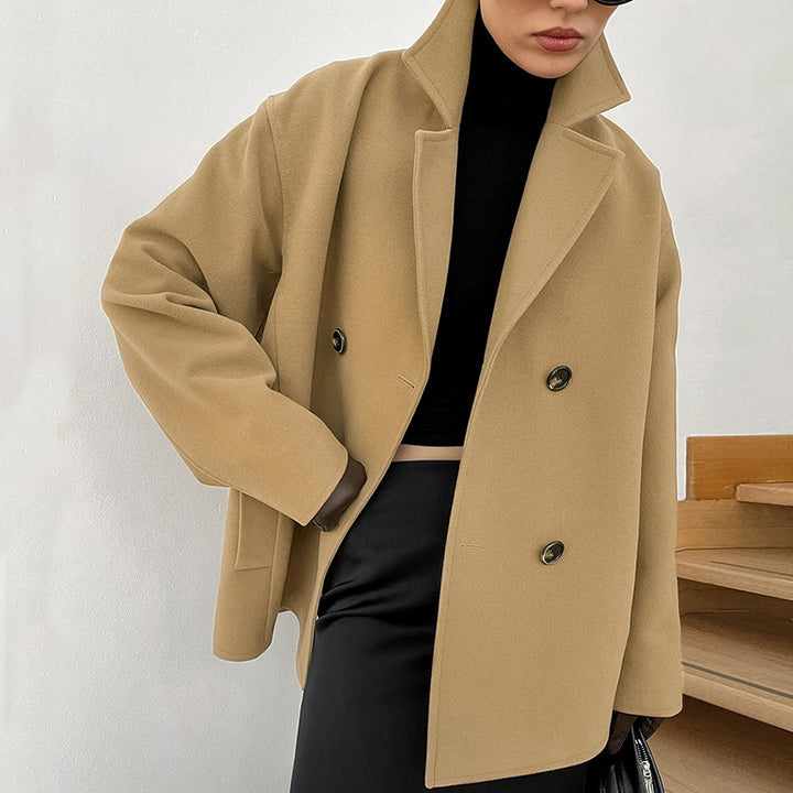 Ladies oversized wool jacket with double-breasted buttons and modern cut Lune London
