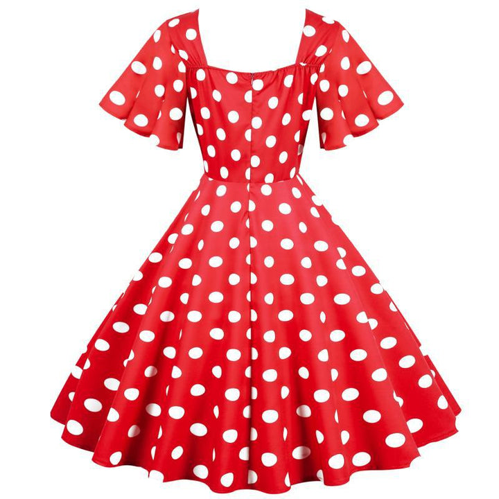Robe Rockabilly pour femmes avec un motif amusant à pois et un ourlet flottant Chic & Stil