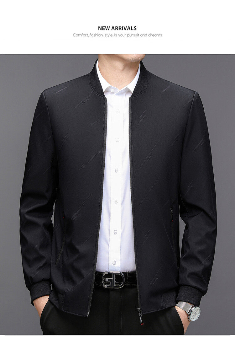 Modern transition jacket for men with practical high collar Lune London