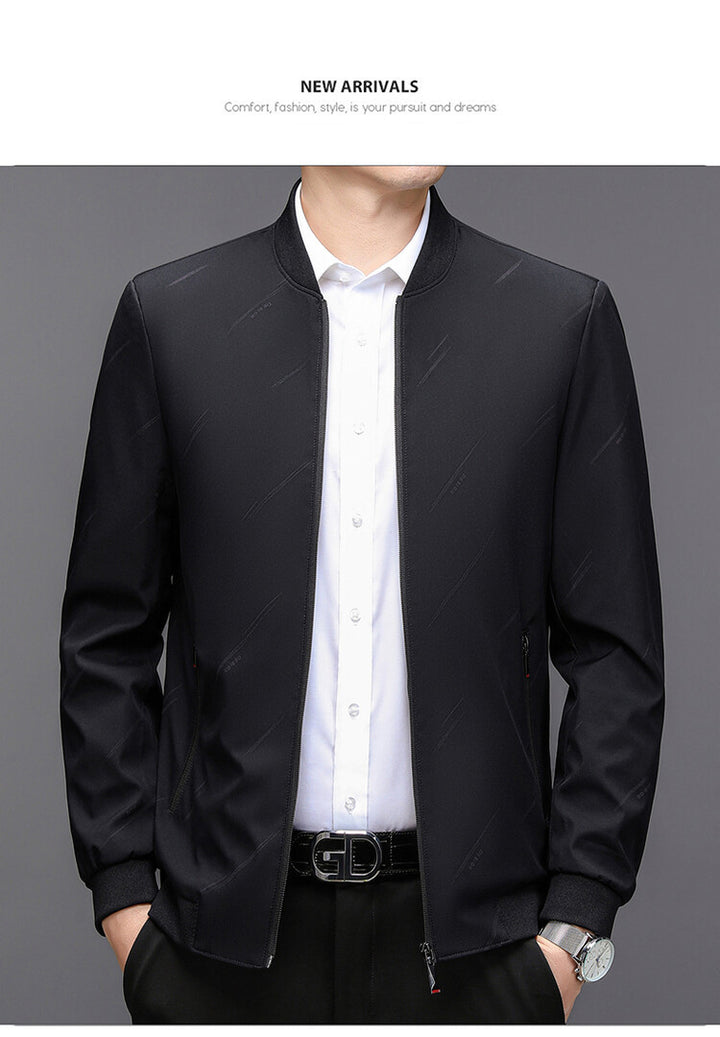 Modern transition jacket for men with practical high collar Lune London