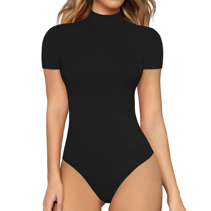 Women’s bodysuit with high collar and short sleeves Lune London