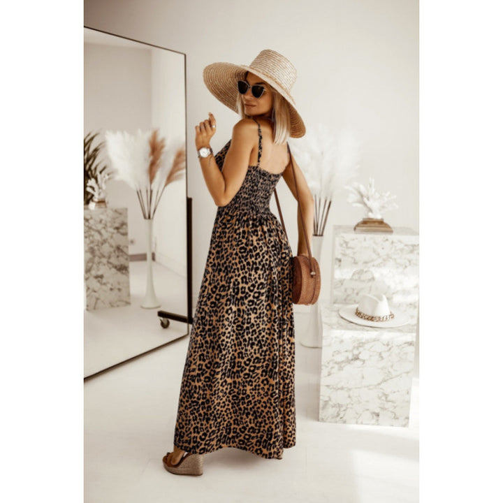 Elegant leopard maxi dress for women Lune London