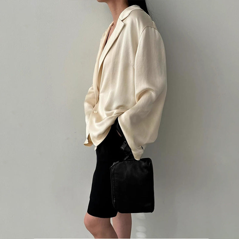 Veste blazer élégante pour femmes en satin de haute qualité Chic & Stil