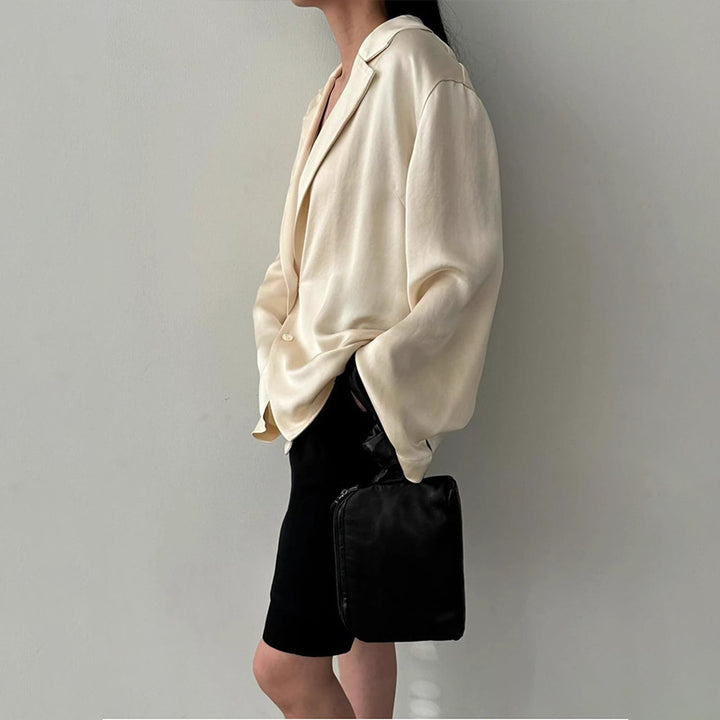 Veste blazer élégante pour femmes en satin de haute qualité Chic & Stil