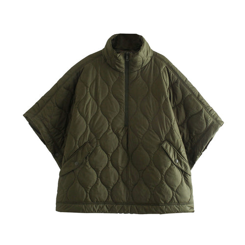 Quilted jacket for women with high collar and practical Italian pockets Lune London
