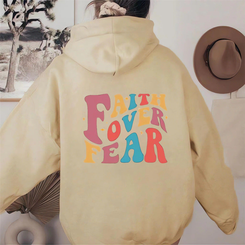 Women's hoodie with creative lettering and soft inner fleece Lune London