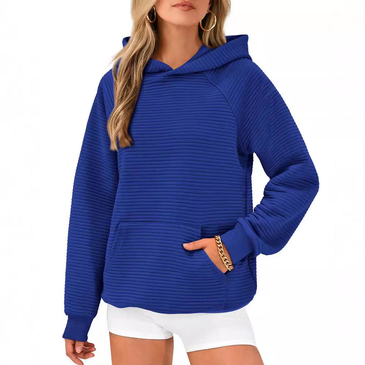 Cozy honeycomb sweater for women with hood and kangaroo pocket Lune London