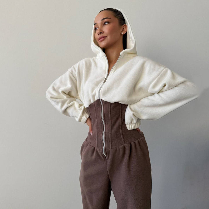 Ladies refined jumpsuit with hood Lune London