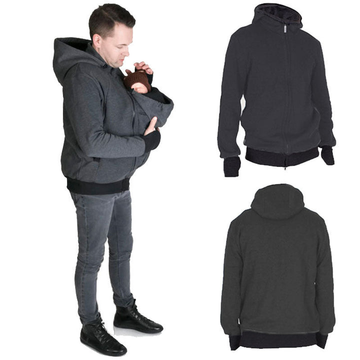 Men's Multifunctional Carrying Jacket with Removable Baby Insert Chic Und Stil