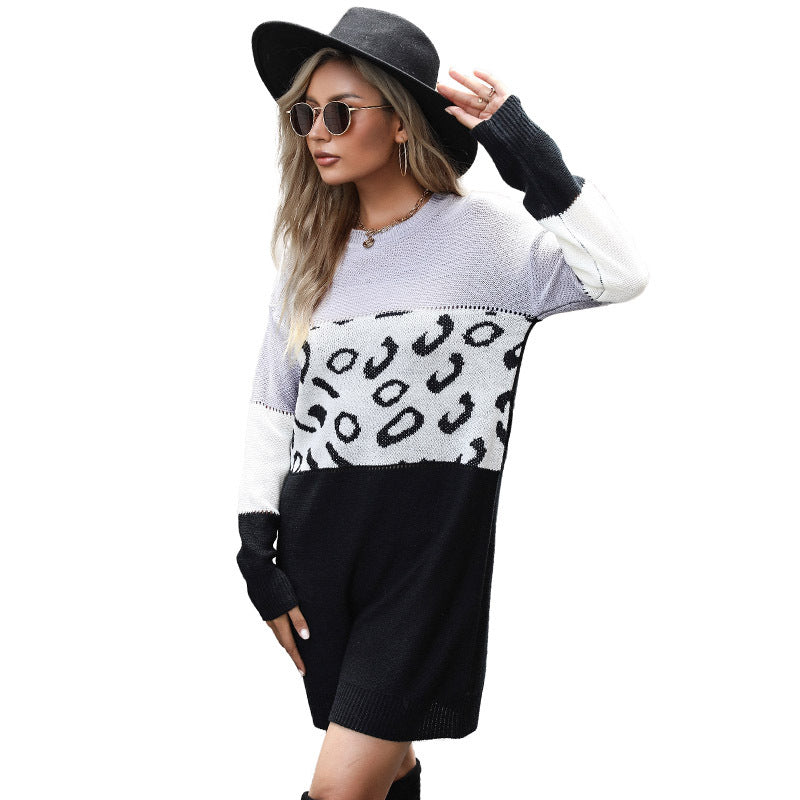 Robe midi féminine à la mode avec motif graphique et ceinture élastique Chic & Stil