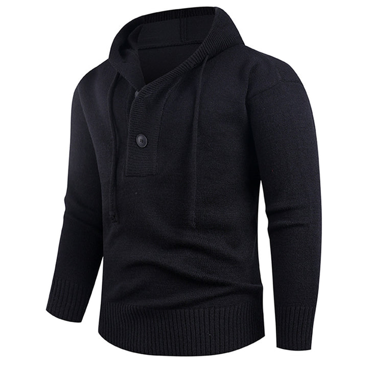 Trendy men's sweater with high collar and functional buttons Lune London