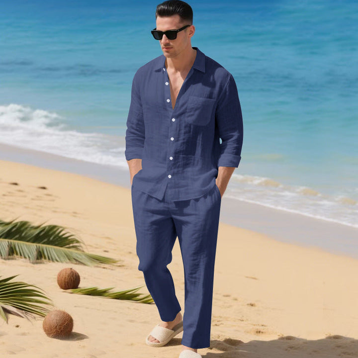 Men's Lightweight Linen Outfit with Stylish Shirt and Elegant Pants Lune London