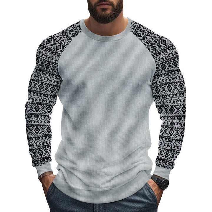 Long sleeve sweater for men with geometric pattern Lune London