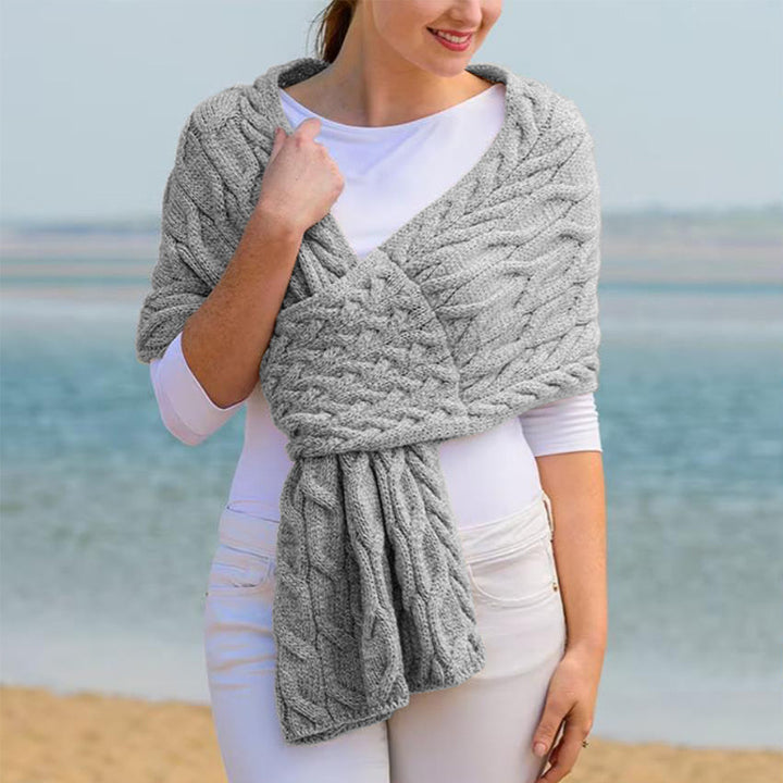 Knot scarf for women with structured twisted pattern Lune London