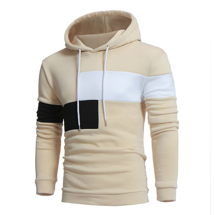 Sporty hooded sweater for men with chic and stylish color block design
