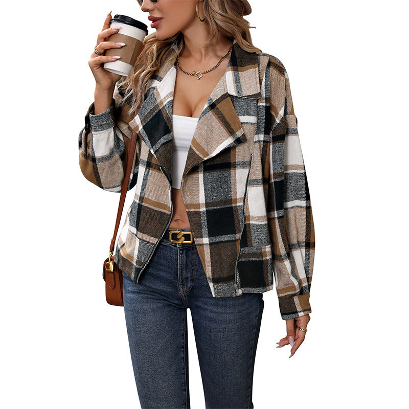 Checked blazer vest for women with a casual chic cut