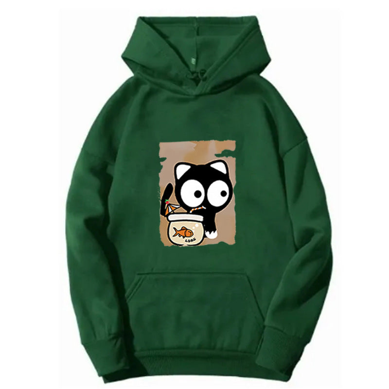 Women's hooded sweatshirt with cute cat design Chic & Stil